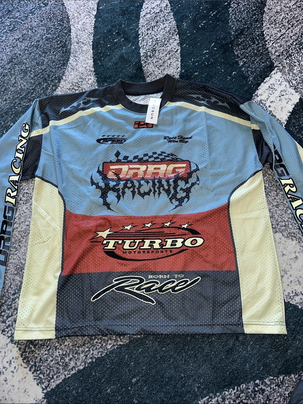 PacSun Turbo Motorsports Men Racing Jersey - Blue/Red